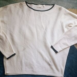 Cyrus White Sweater with Black Trim XL